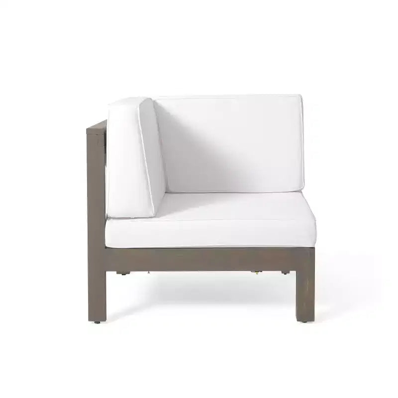 GDFStudio Keith Ensemble de causeuse et table basse d'extérieur en bois d'acacia avec coussins