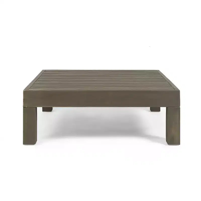 GDFStudio Keith Ensemble de causeuse et table basse d'extérieur en bois d'acacia avec coussins