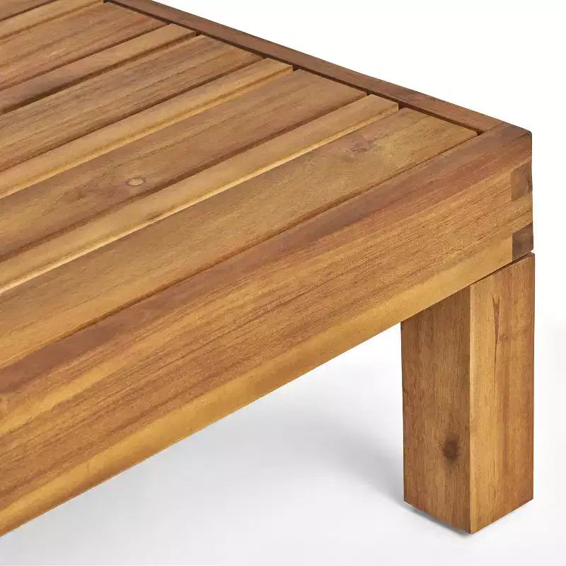 GDFStudio Keith Ensemble de causeuse et table basse d'extérieur en bois d'acacia avec coussins