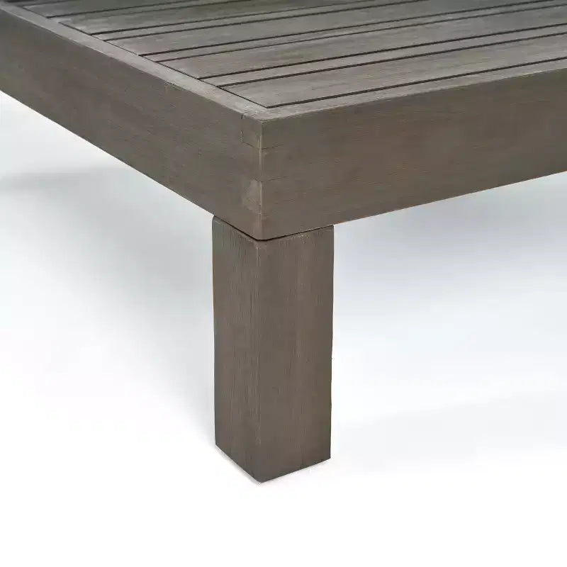 GDFStudio Keith Ensemble de causeuse et table basse d'extérieur en bois d'acacia avec coussins