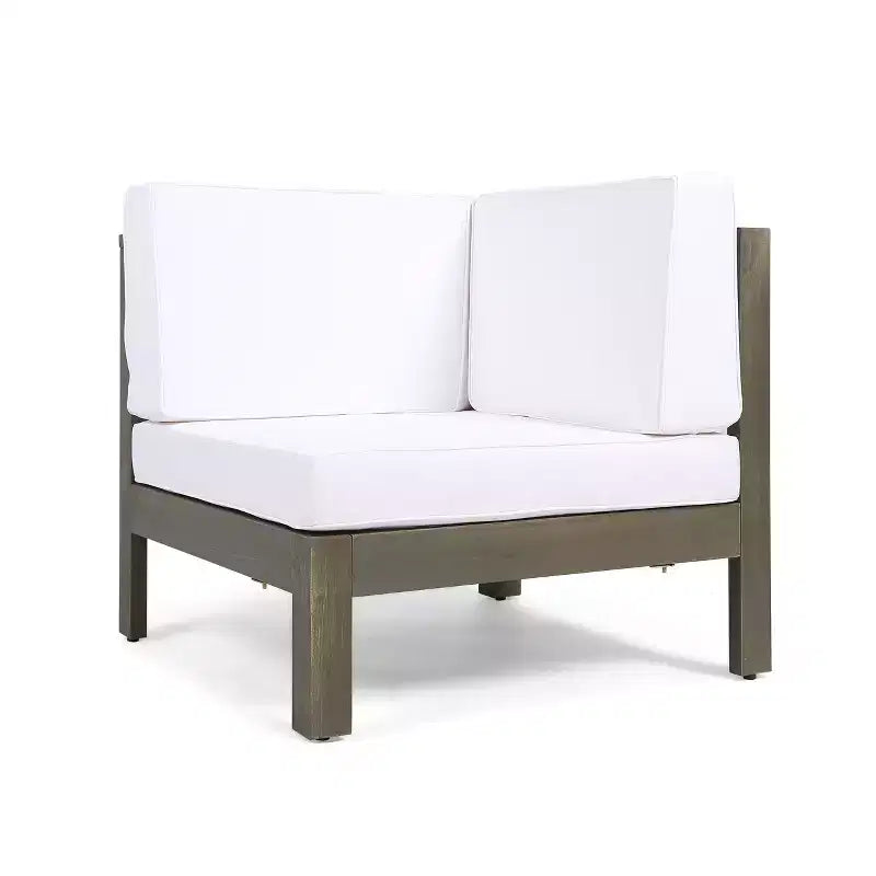 Christopher Knight Home Oana Ensemble de conversation avec canapé trois places en bois d'acacia et coussins pour l'extérieur
