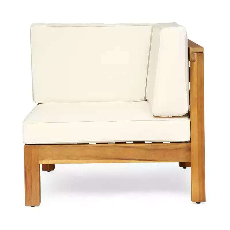 Christopher Knight Home Oana Ensemble de conversation avec canapé trois places en bois d'acacia et coussins pour l'extérieur