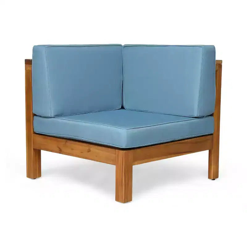 Christopher Knight Home Oana Ensemble de conversation avec canapé trois places en bois d'acacia et coussins pour l'extérieur