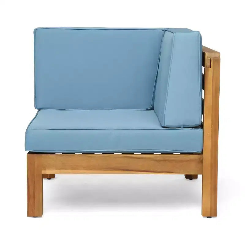 Christopher Knight Home Oana Ensemble de conversation avec canapé trois places en bois d'acacia et coussins pour l'extérieur