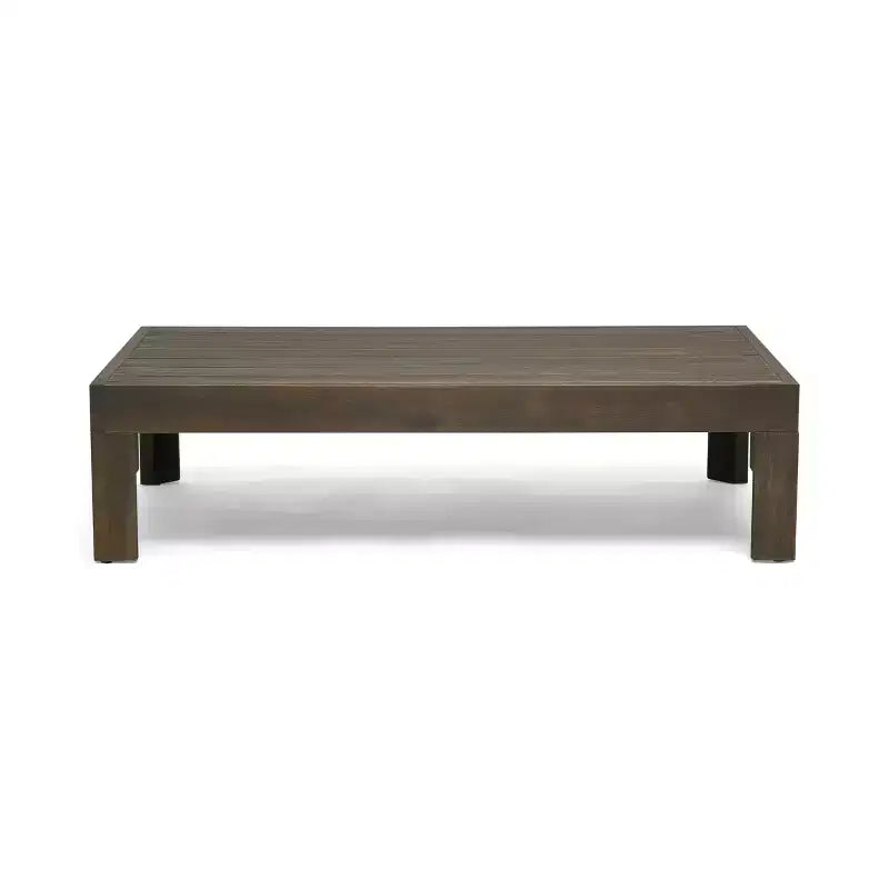 GDFStudio Cavendish Ensemble de conversation de canapé 3 places en bois d'acacia avec ottoman pour l'extérieur