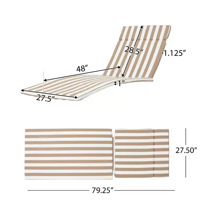 GDFStudio Olivia Ensemble de 3 chaises longues sans accoudoirs marron multicolore avec coussins