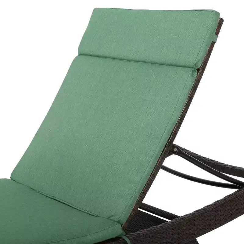 GDFStudio Olivia Ensemble de 3 chaises longues sans accoudoirs marron multicolore avec coussins