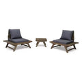 Christopher Knight Home Sedona Outdoor Acacia Wood 3 Piece Chat Set with Cushions