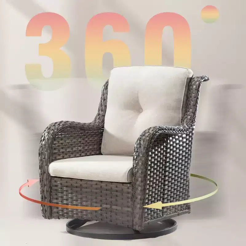 UPTIOT Fauteuil à bascule d'extérieur en osier