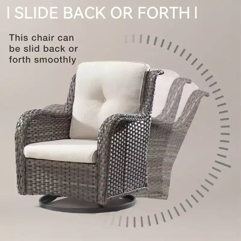 UPTIOT Fauteuil à bascule d'extérieur en osier
