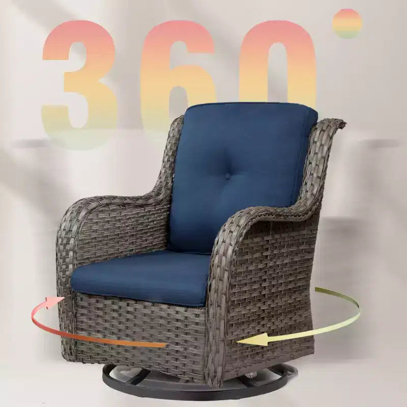 UPTIOT Fauteuil à bascule d'extérieur en osier