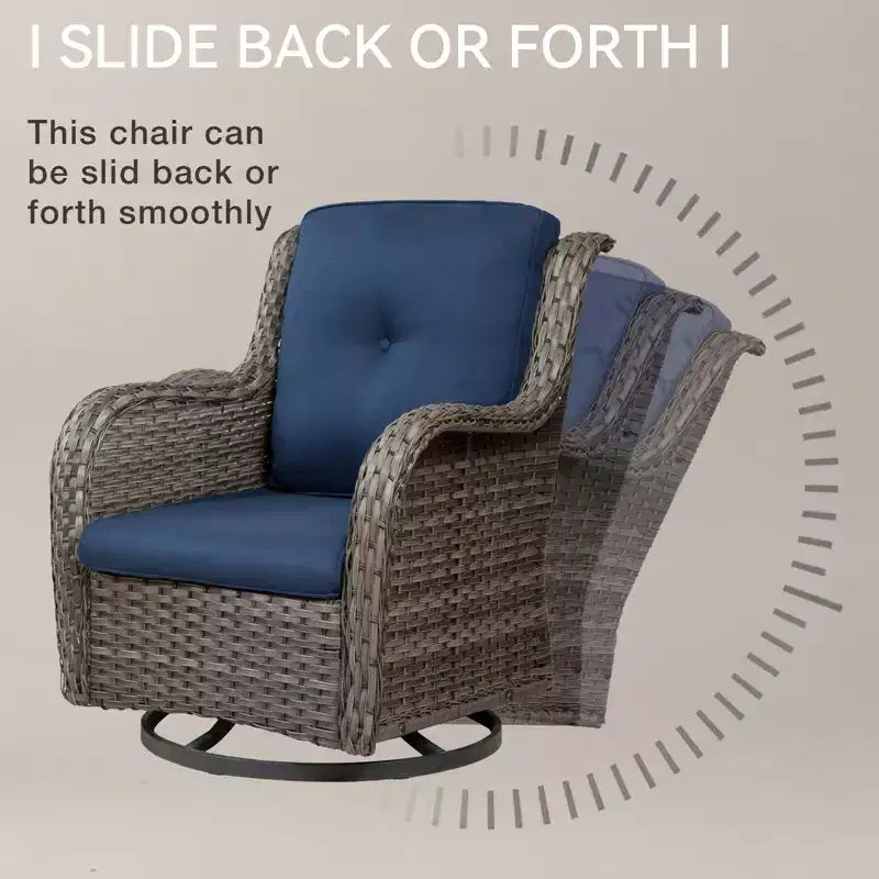 UPTIOT Fauteuil à bascule d'extérieur en osier