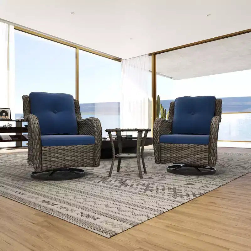 UPTIOT Fauteuil à bascule d'extérieur en osier