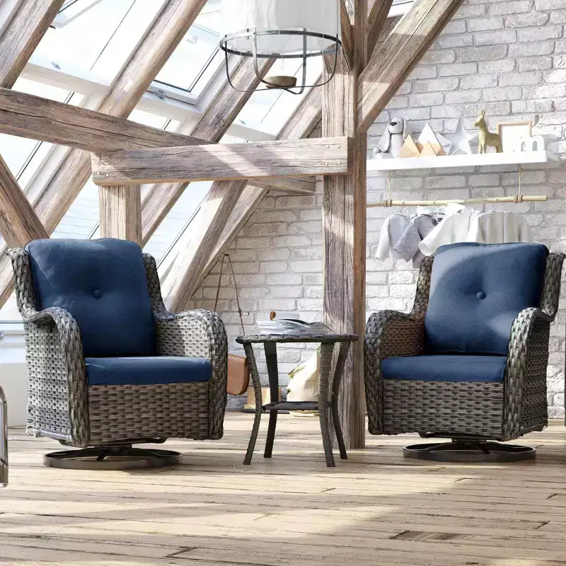 UPTIOT Fauteuil à bascule d'extérieur en osier