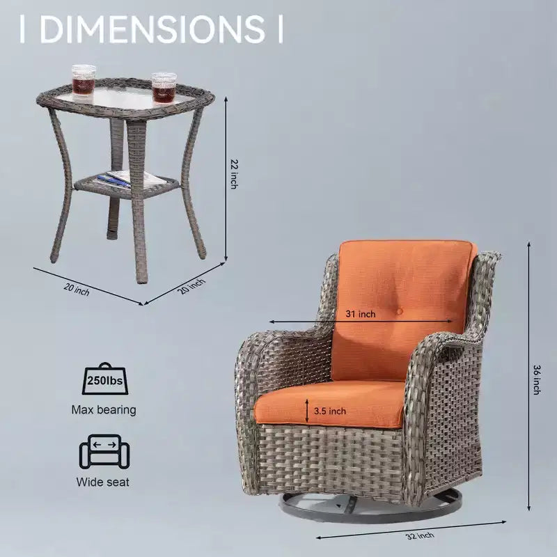 UPTIOT Fauteuil à bascule d'extérieur en osier