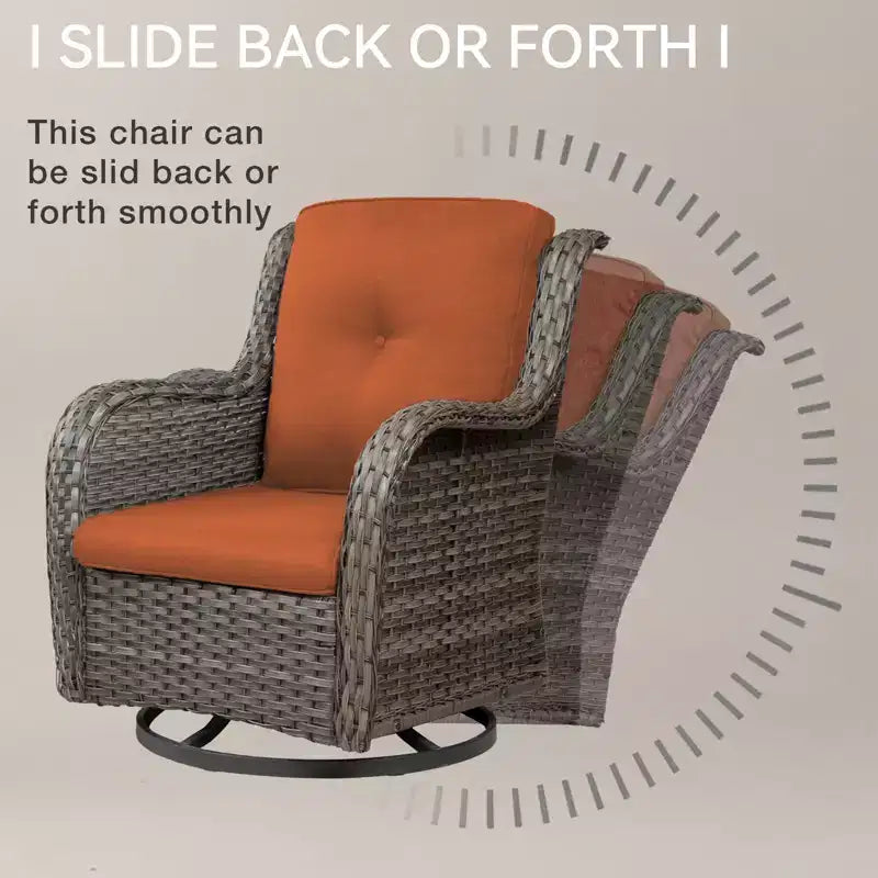 UPTIOT Fauteuil à bascule d'extérieur en osier