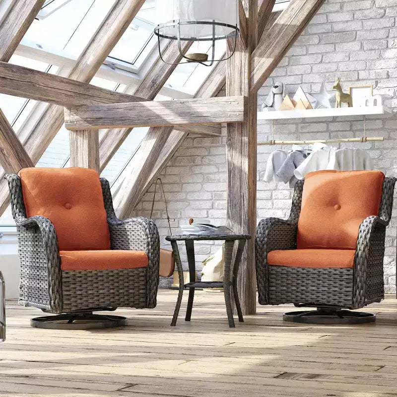 UPTIOT Fauteuil à bascule d'extérieur en osier