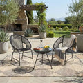 Christopher Knight Home Carver Outdoor Wicker and Tempered Glass 3 Piece Chat Set