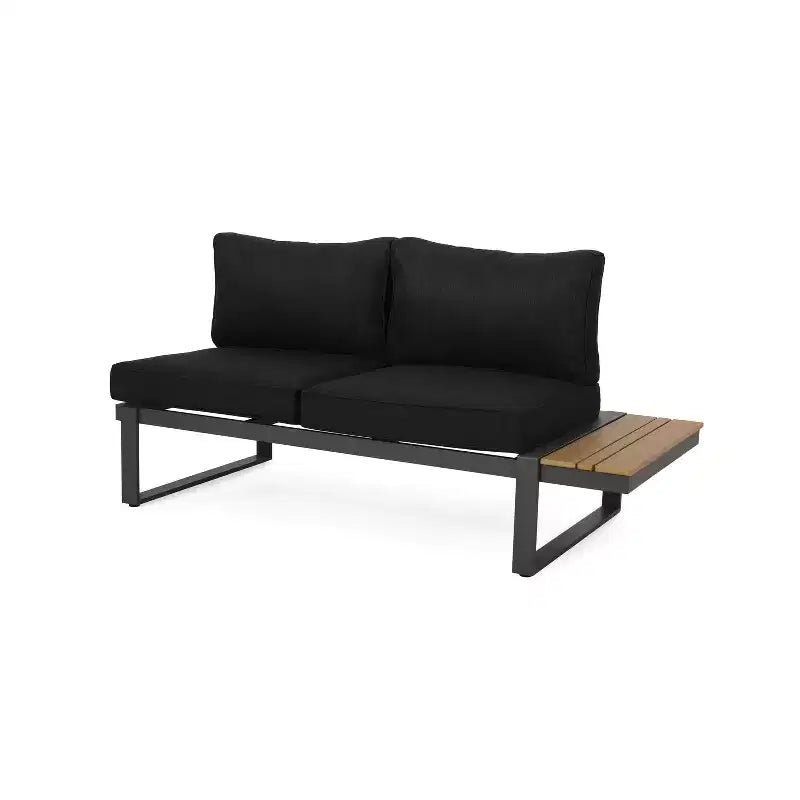 GDFStudio Johana Ensemble de canapé d'extérieur en aluminium en forme de V 5 places avec coussins