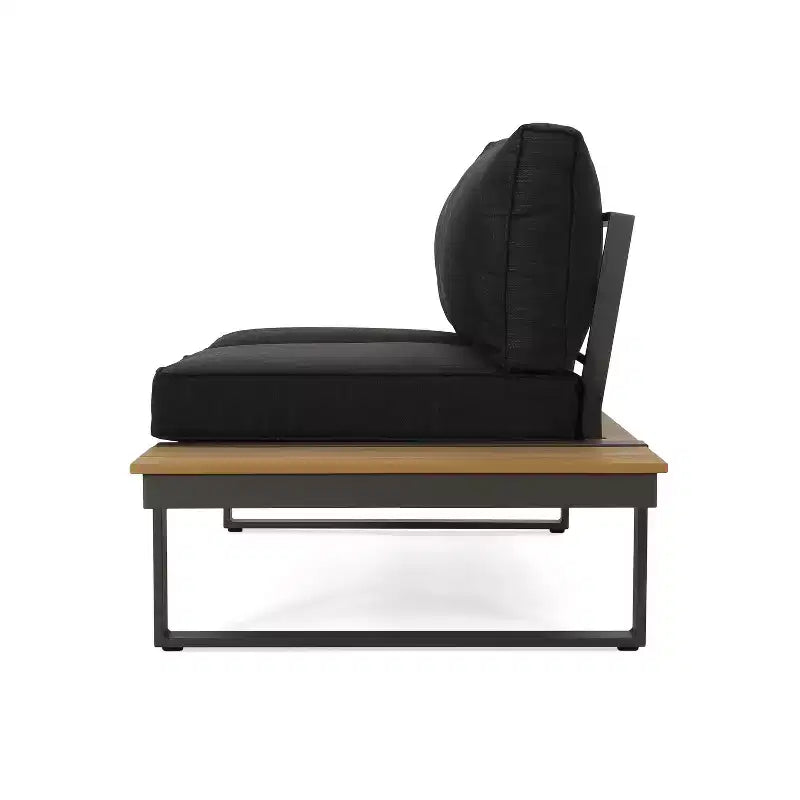 GDFStudio Johana Ensemble de canapé d'extérieur en aluminium en forme de V 5 places avec coussins