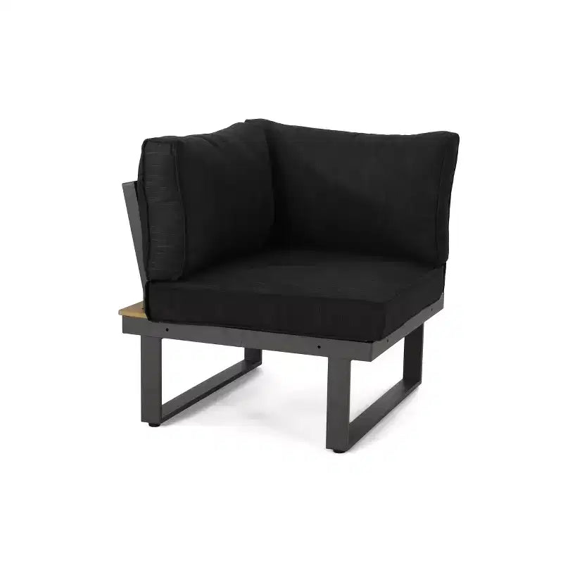 GDFStudio Johana Ensemble de canapé d'extérieur en aluminium en forme de V 5 places avec coussins