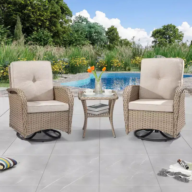 UPTIOT 2 - Salon de jardin 2 places avec coussins