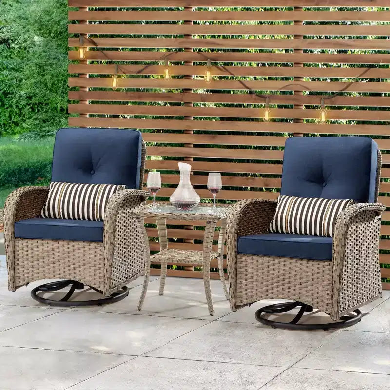 UPTIOT 2 - Salon de jardin 2 places avec coussins