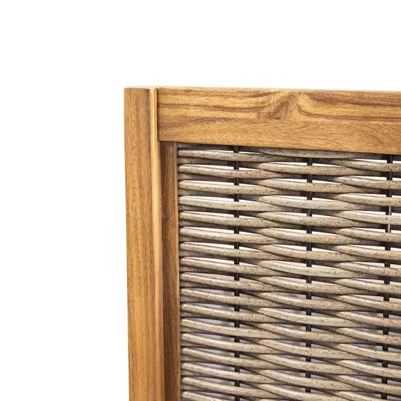 Christopher Knight Home Burchett Ensemble de conversation 4 pièces en bois d'acacia et osier avec coussins