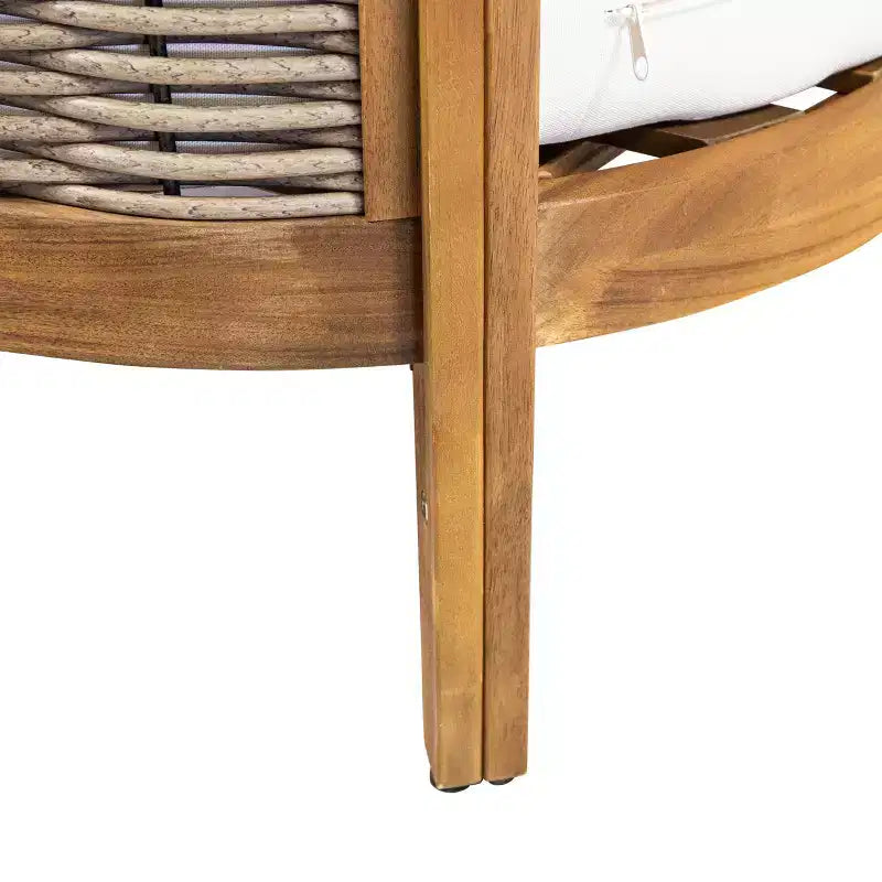 Christopher Knight Home Burchett Ensemble de conversation 4 pièces en bois d'acacia et osier avec coussins
