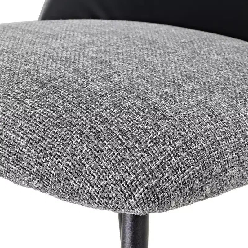 Upholstered Dining Side Chairs Set of 2, Black Gray