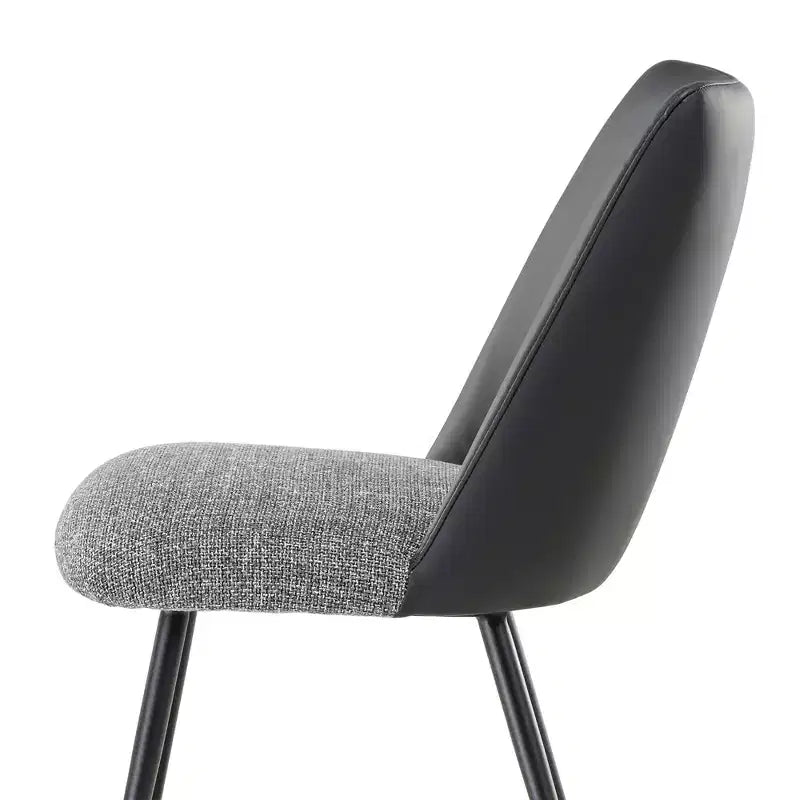 Upholstered Dining Side Chairs Set of 2, Black Gray