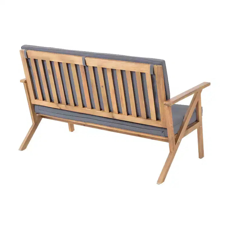 Christopher Knight Home Lissette Salon de jardin 4 places en acacia avec coussins, teck et gris foncé