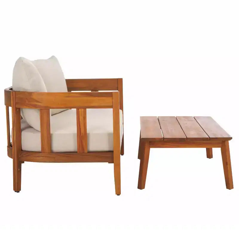 Ensemble de patio Owen Banc et Table – Intérieur/Extérieur – PAT7086 – Naturel/Taupe – Safavieh