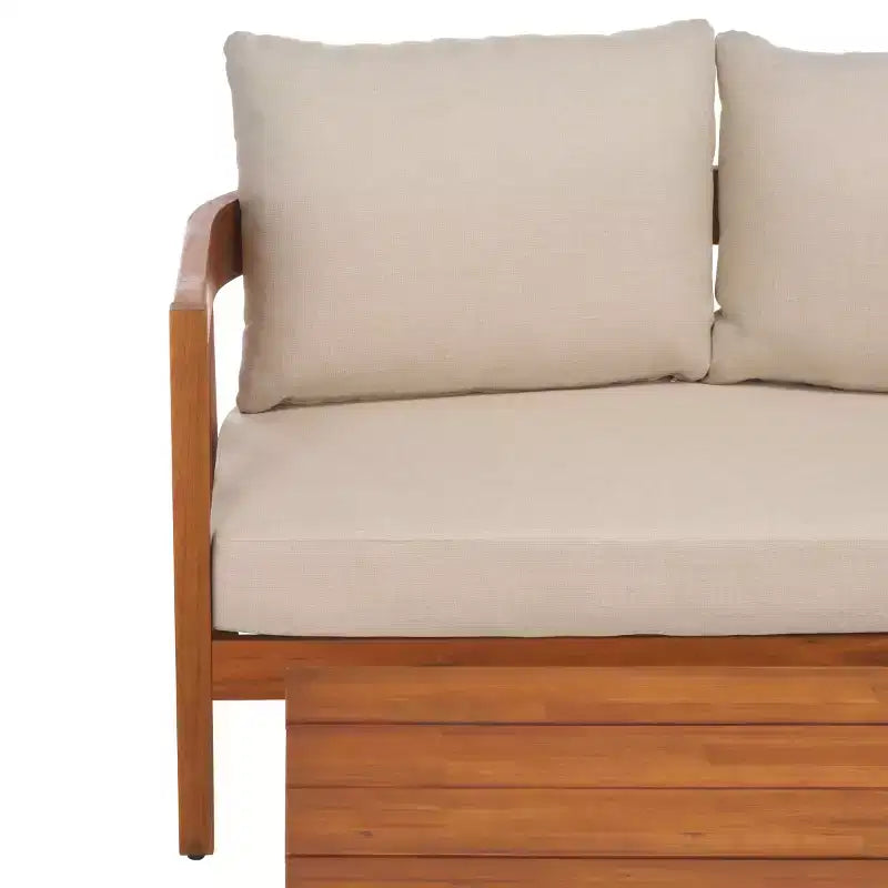 Ensemble de patio Owen Banc et Table – Intérieur/Extérieur – PAT7086 – Naturel/Taupe – Safavieh