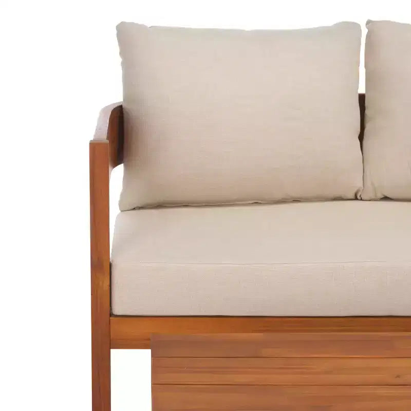 Theo Ensemble de patio Bench & Table - Intérieur/extérieur - PAT7088 - Naturel/Taupe - Safavieh
