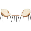 Mott 3 Piece Patio Set - Indoor/Outdoor - PAT9045 - Natural/Beige - Safavieh