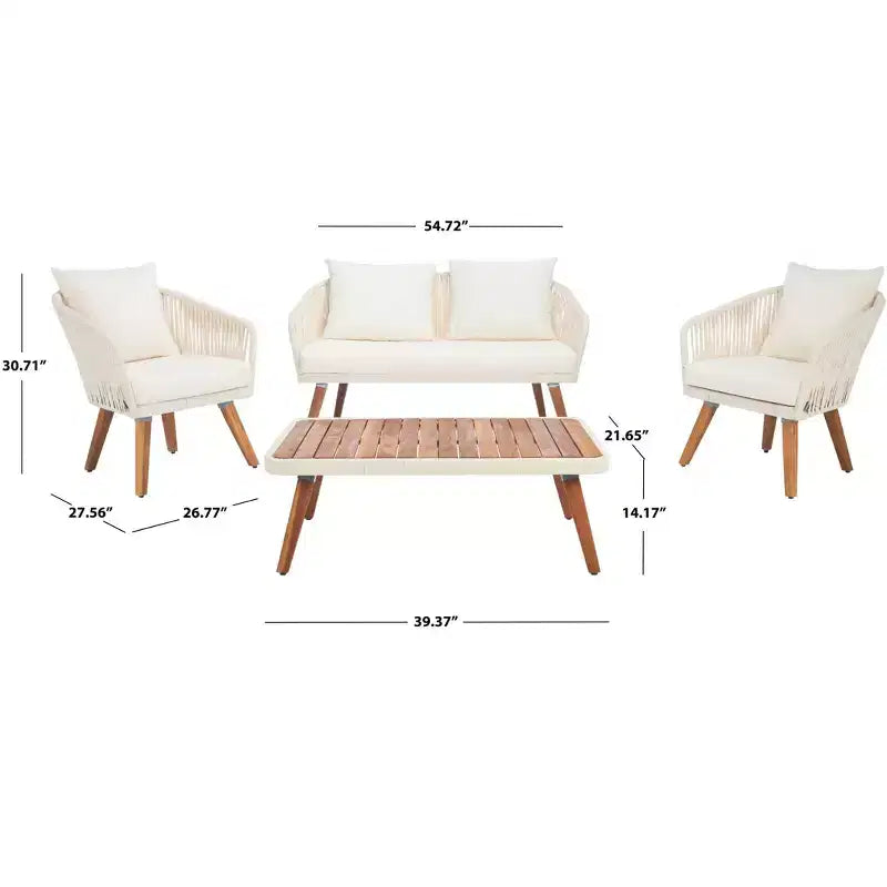 Ensemble de salon Ransin 4 pièces - Intérieur/Extérieur - PAT7074 - Safavieh