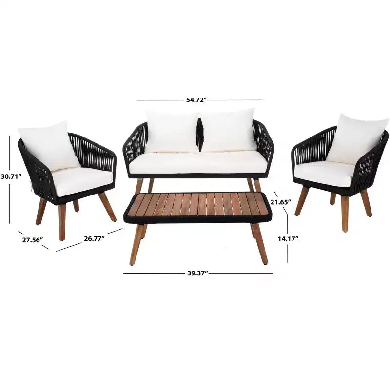 Ensemble de salon Ransin 4 pièces - Intérieur/Extérieur - PAT7074 - Safavieh