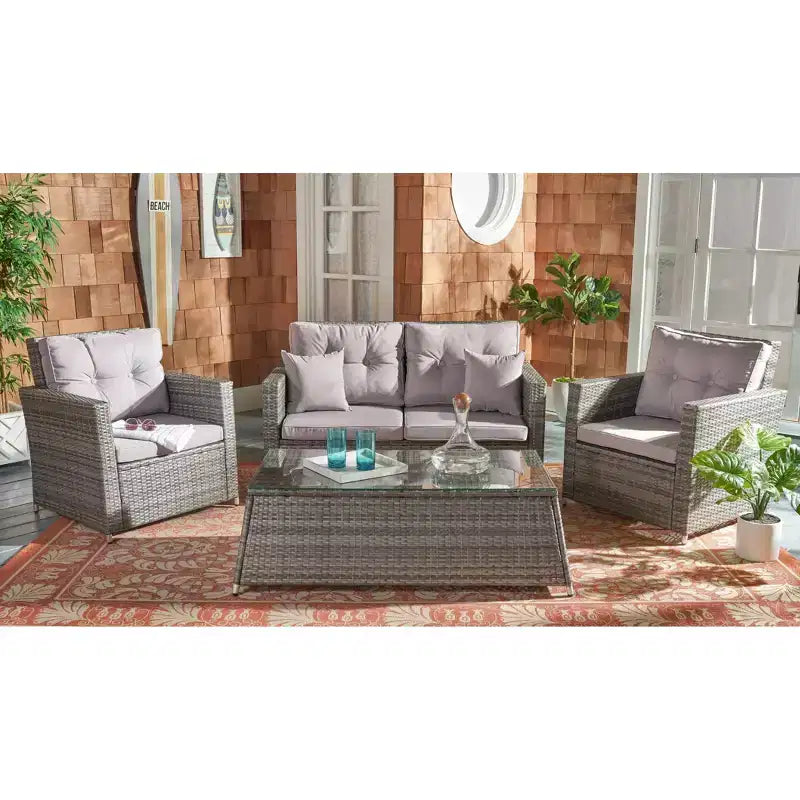 Lorma, ensemble de salon 4 pièces – Intérieur/Extérieur – PAT7514 – Safavieh