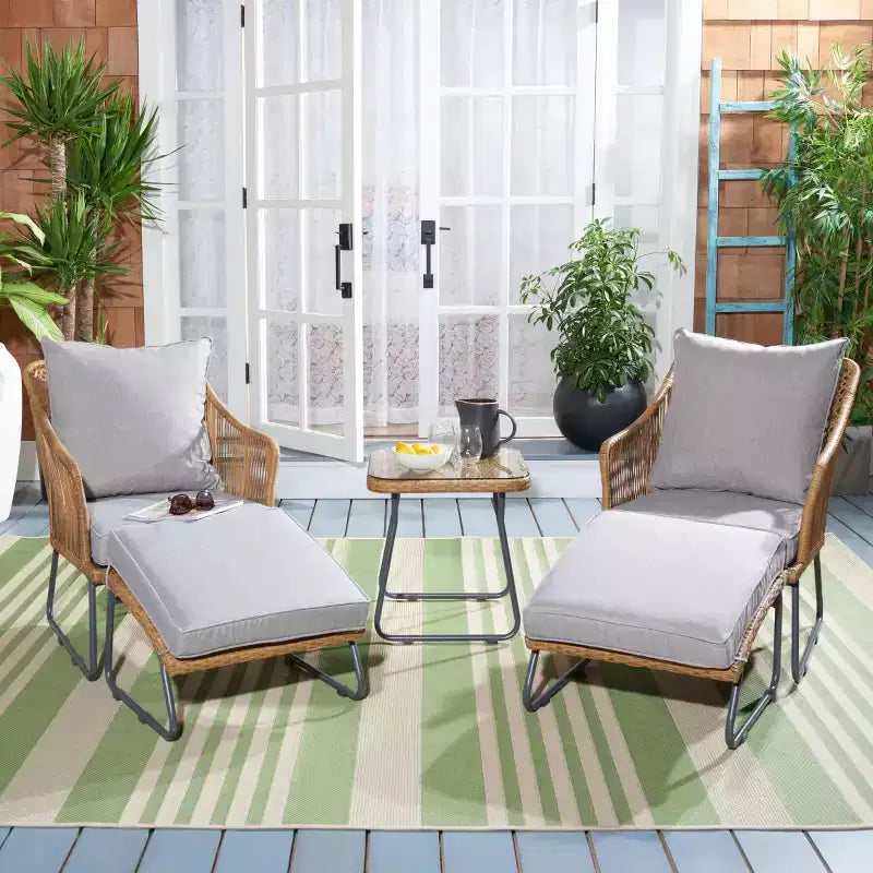 Ensemble de 5 chaises longues Narda – Intérieur/Extérieur – PAT9018 – Safavieh