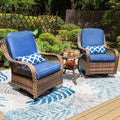 Captiva Designs 3-Piece Patio Conversation Set with Swivel Rocking Chairs and Side Table, Weather-Resistant Outdoor Furniture