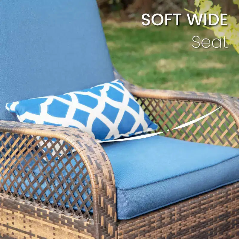Captiva Designs Ensemble de conversation de patio 3 pièces avec fauteuils à bascule pivotants et table d'appoint, mobilier d'extérieur résistant aux intempéries