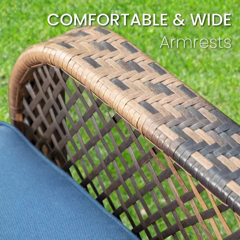 Captiva Designs Ensemble de conversation de patio 3 pièces avec fauteuils à bascule pivotants et table d'appoint, mobilier d'extérieur résistant aux intempéries