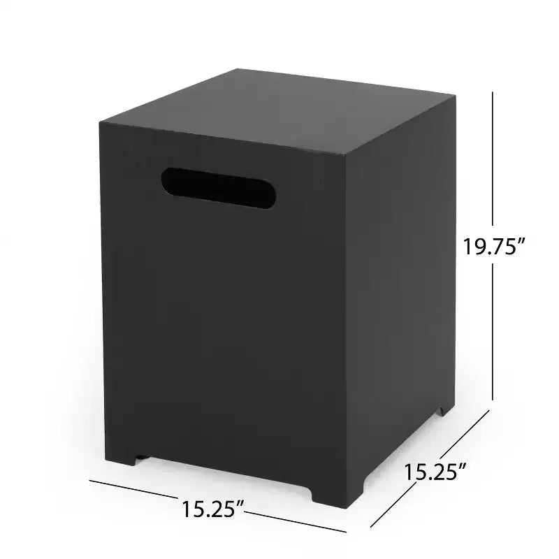 Christopher Knight Home Eclipse Ensemble de conversation extérieur 4 places en aluminium avec foyer, noir/gris foncé