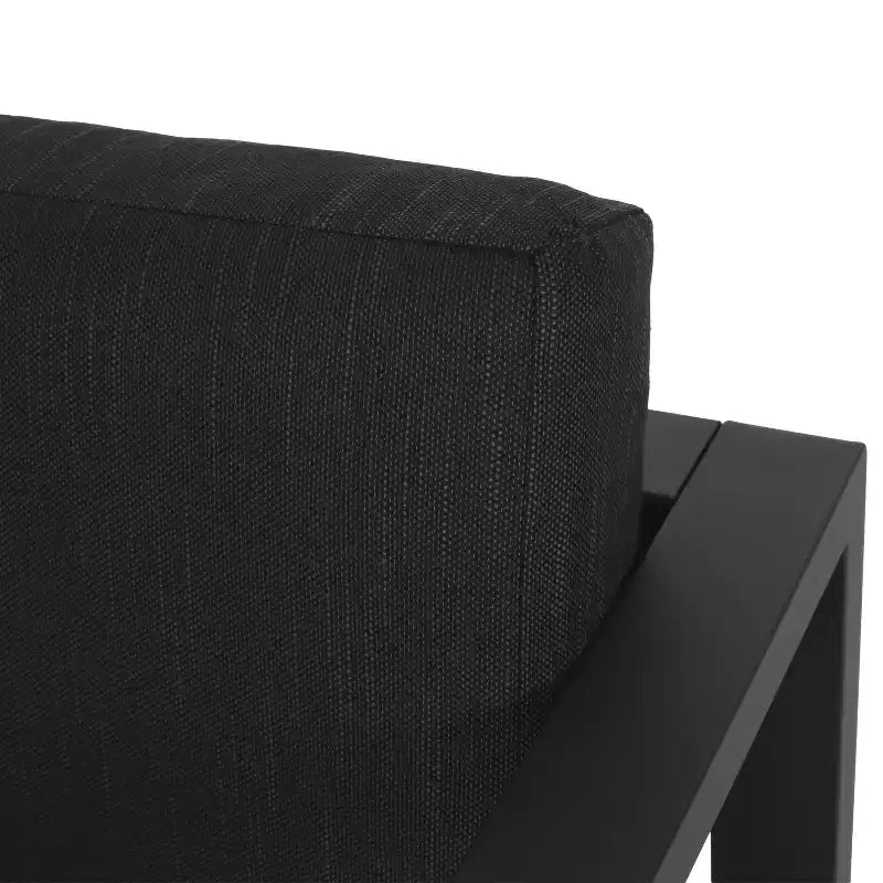 Christopher Knight Home Eclipse Ensemble de conversation extérieur 4 places en aluminium avec foyer, noir/gris foncé