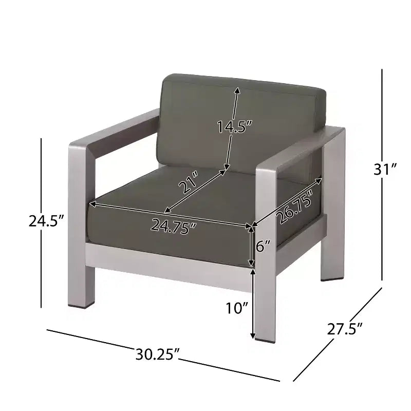 Christopher Knight Home Albion - Ensemble de conversation d'extérieur 4 places en aluminium avec brasero