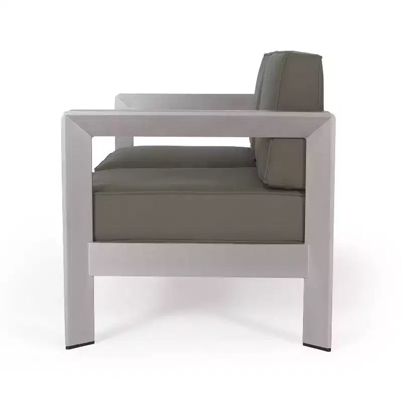 Christopher Knight Home Albion - Ensemble de conversation d'extérieur 4 places en aluminium avec brasero
