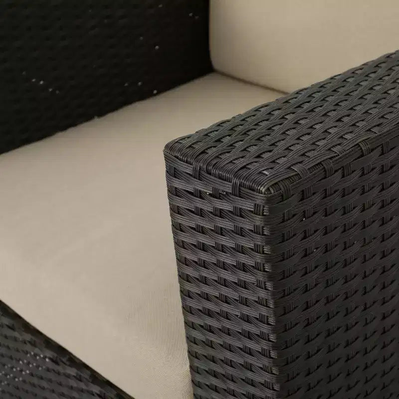 Christopher Knight Home Eli Ensemble de 5 pièces comprenant un fauteuil club pivotant et un foyer extérieur en osier avec coussins