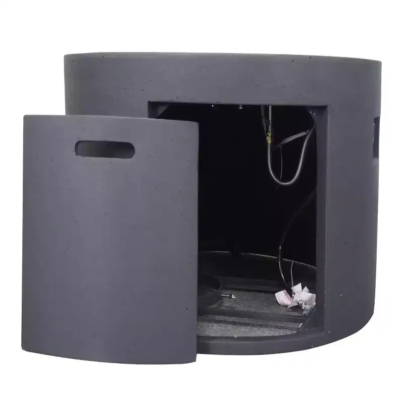 Christopher Knight Home Eli Ensemble de 5 pièces comprenant un fauteuil club pivotant et un foyer extérieur en osier avec coussins