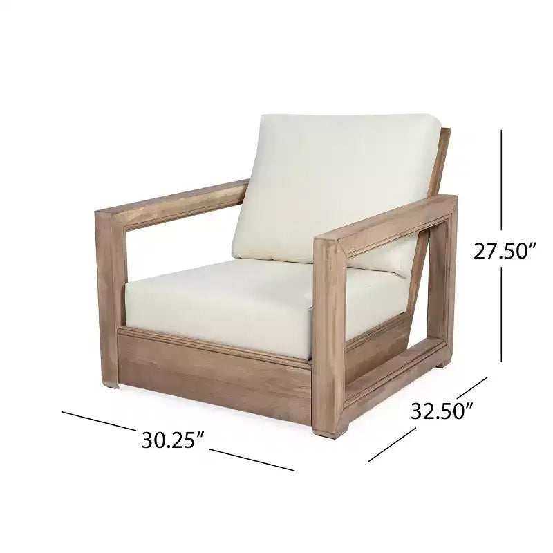 Christopher Knight Home Andrae Salon de jardin 4 places en bois d'acacia avec coussins, marron et beige
